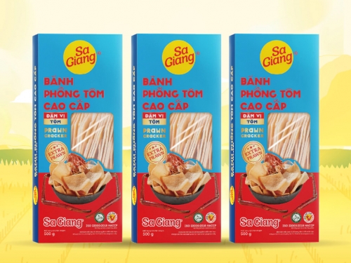 Bánh phồng tôm vuông Sa Giang cao cấp hộp 500g